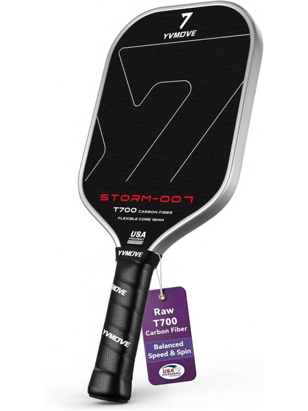 16mm 18K Carbon Fiber Pickleball Paddle - USAPA Approved, Lightweight & Durable